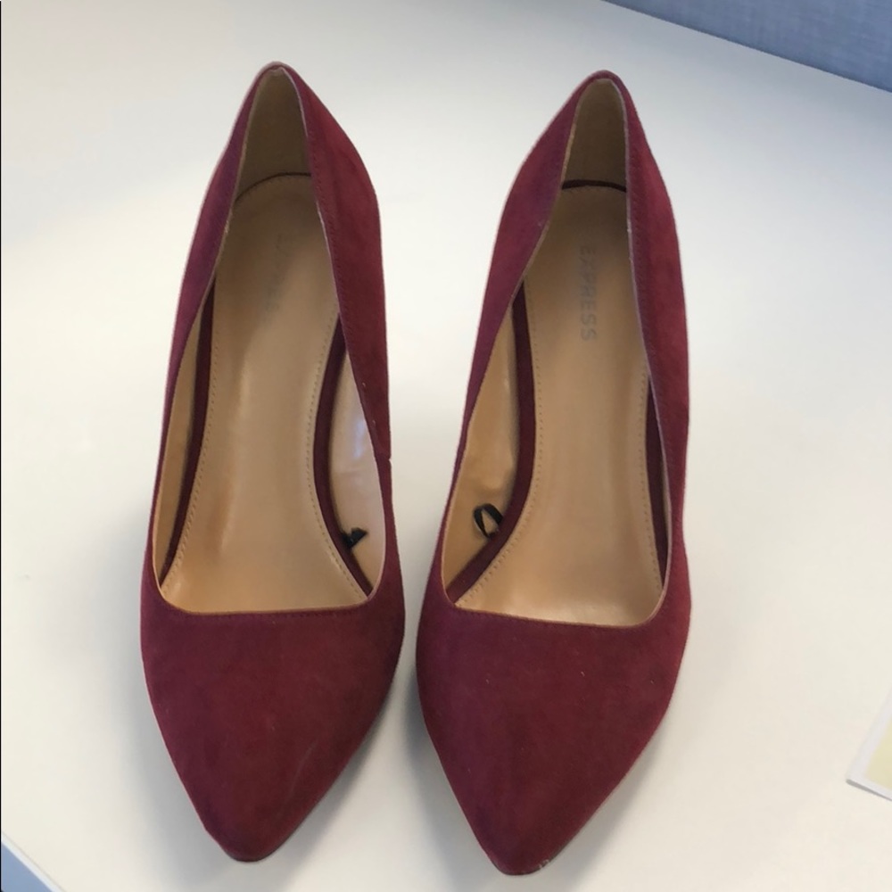Burgundy suede heels